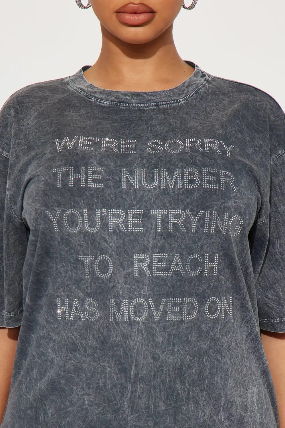 Moved On Washed Tee - Charcoal