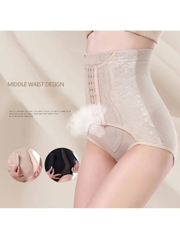 Tummy tuck panties high waist mesh anti-roll buttocks corset
