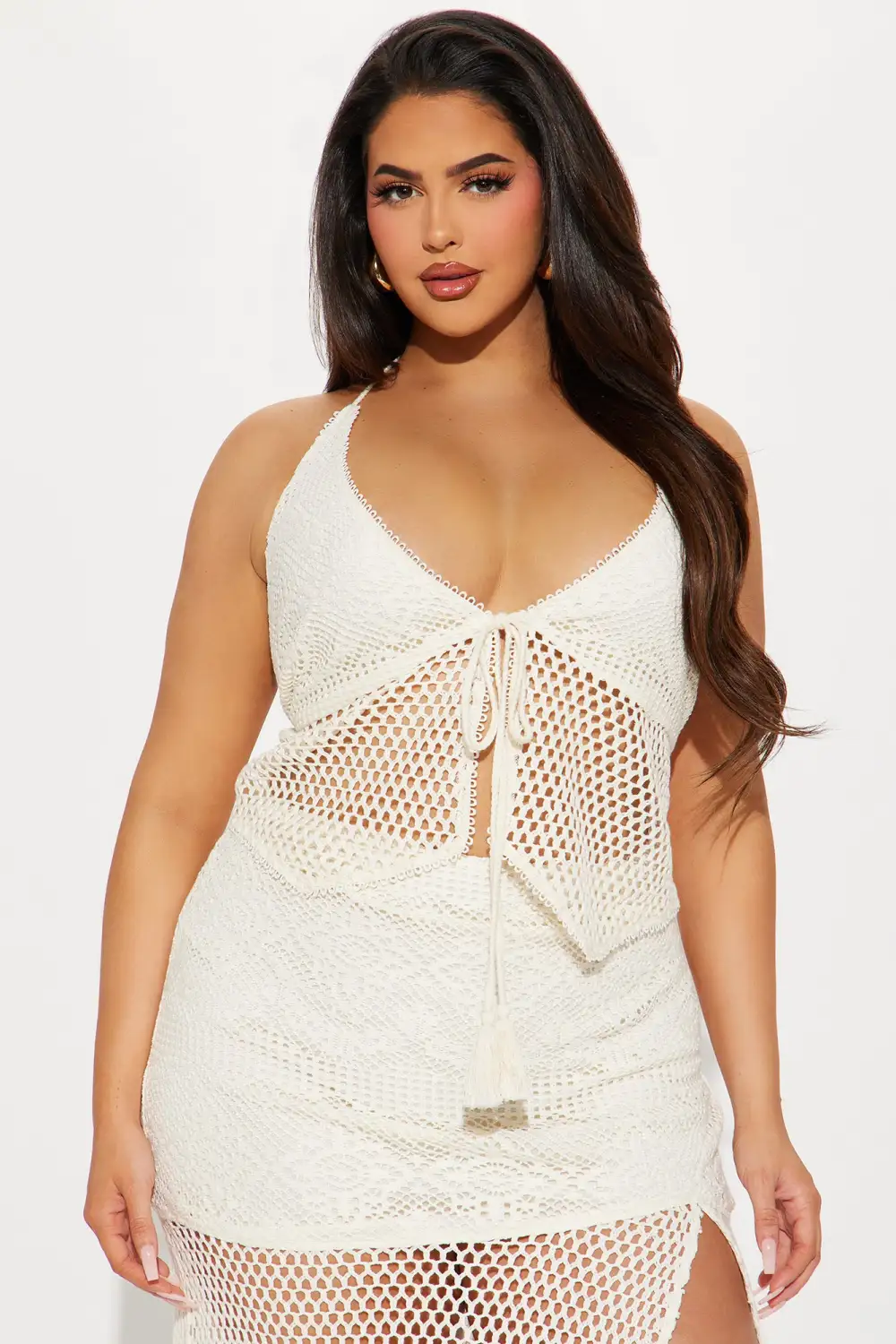 Sea Side Crochet Skirt Set - Ivory