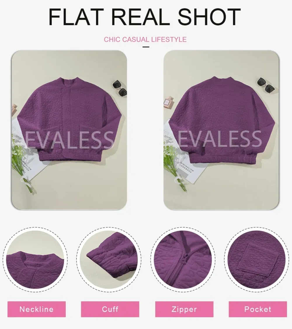 Jackets for Women Spring Fashion 2025 Cute Jacquard Coats Lightweight Zip Up Jackets Dressy Casual