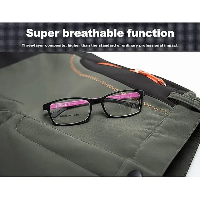 Women's Fleece Lined Pants Waterproof Hiking Pants Black Trousers Softshell Pants Winter Outdoor Thermal Warm Windproof Lightweight Elastic Waist Bottoms Army Green Burgundy Orange Camping