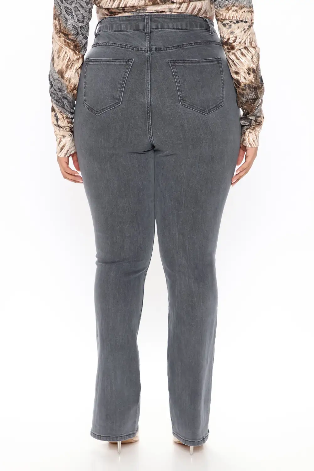 Soho Side Split Skinny Jeans - Grey