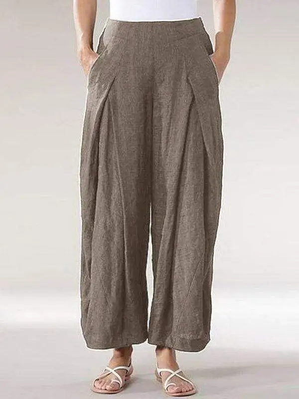 Cotton And Linen Casual Wide Leg Comfortable Pants