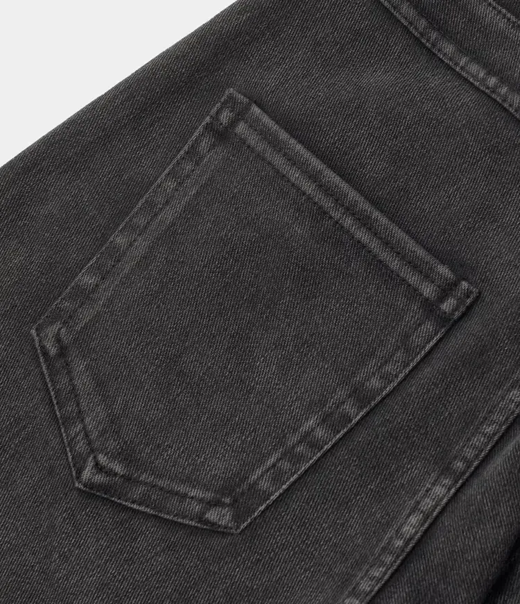 High Waisted Back Side Pocket Stretchy Knit Denim Casual Leggings