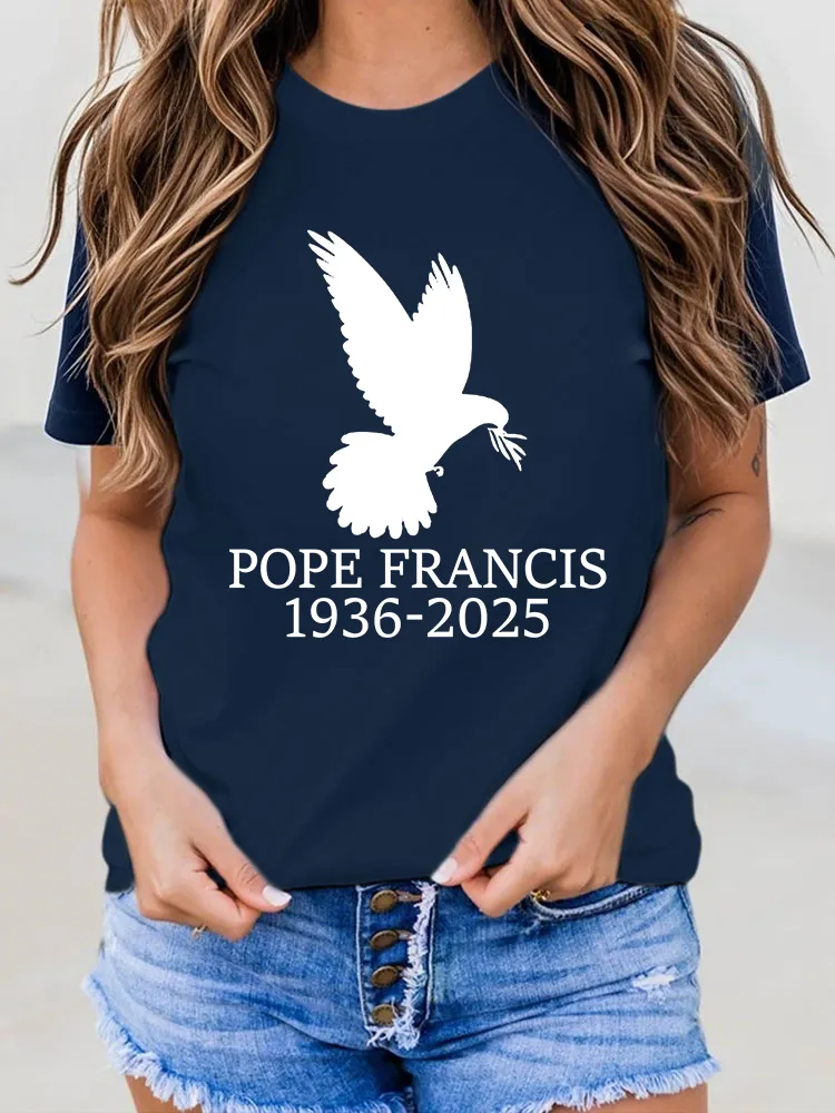 Women's Thank You Father 1936-2025 Print Short Sleeve Round Neck Cotton T-Shirt