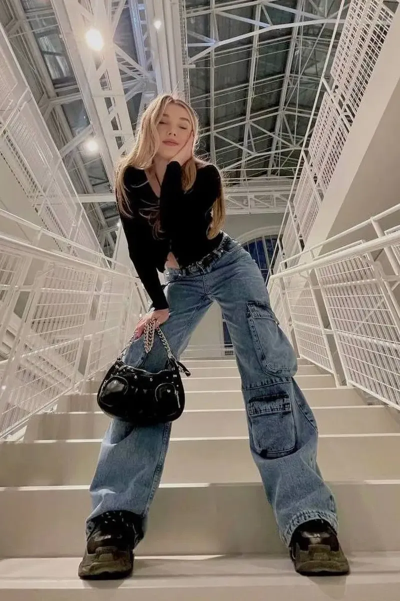 Cargo High Rise Flare Jeans