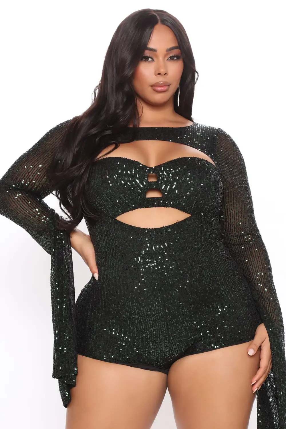 That Glimmer Glow Romper - Hunter