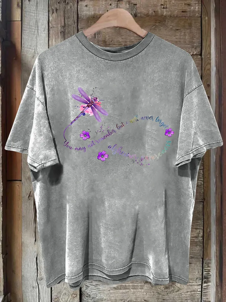 Men'S You May Not Remember But I Will Never Forget T-Shirt Dragonfly Printed T-Shirt