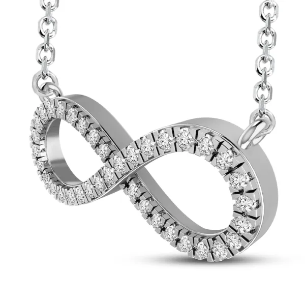 Diamond Infinity Necklace 1/6 ct tw Round-cut 10K White Gold 18