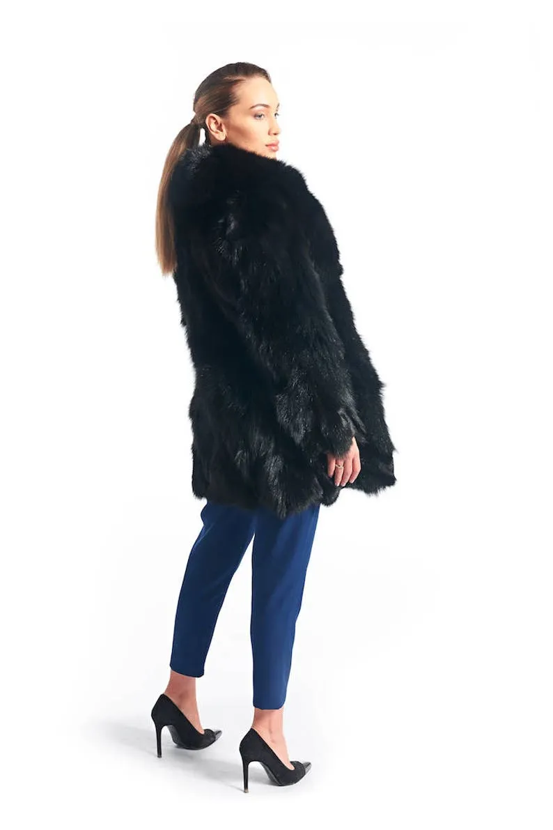 Luscious Black Fox Fur Coat