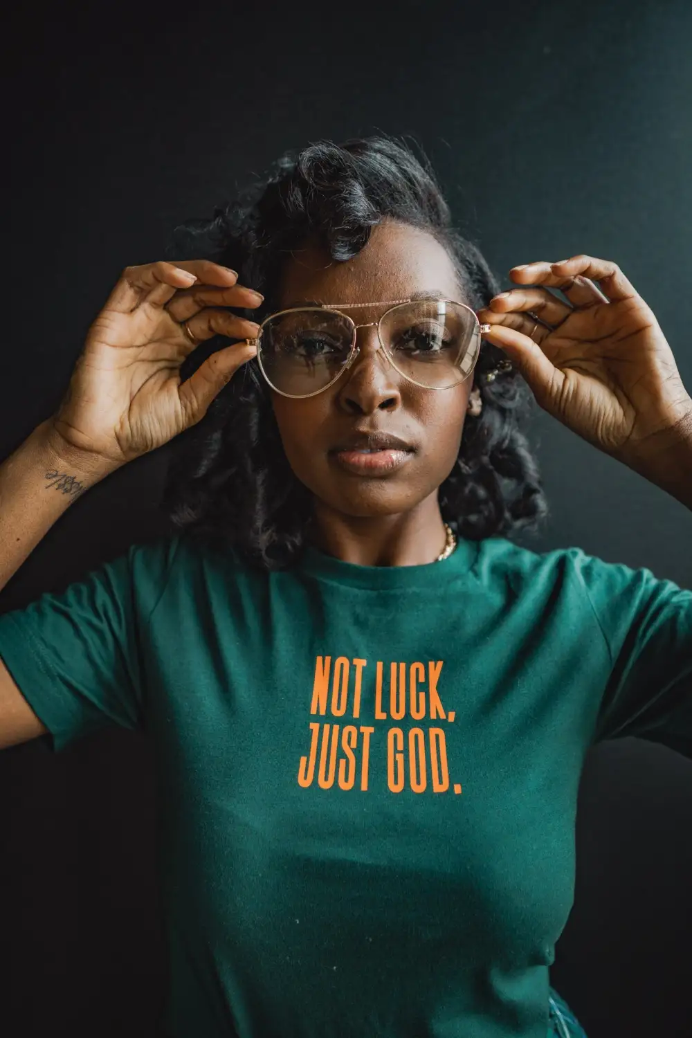 Not Luck, Just God. Adult Box T-Shirt