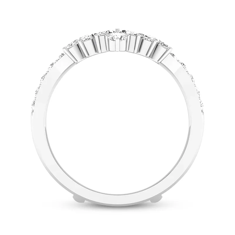 Diamond Enhancer Ring 3/4 ct tw Marquise/Round 14K White Gold