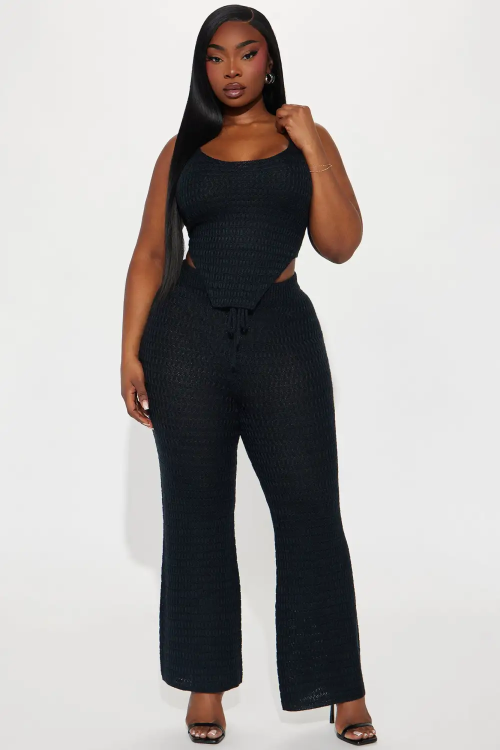 Carol Crochet Pant Set - Black