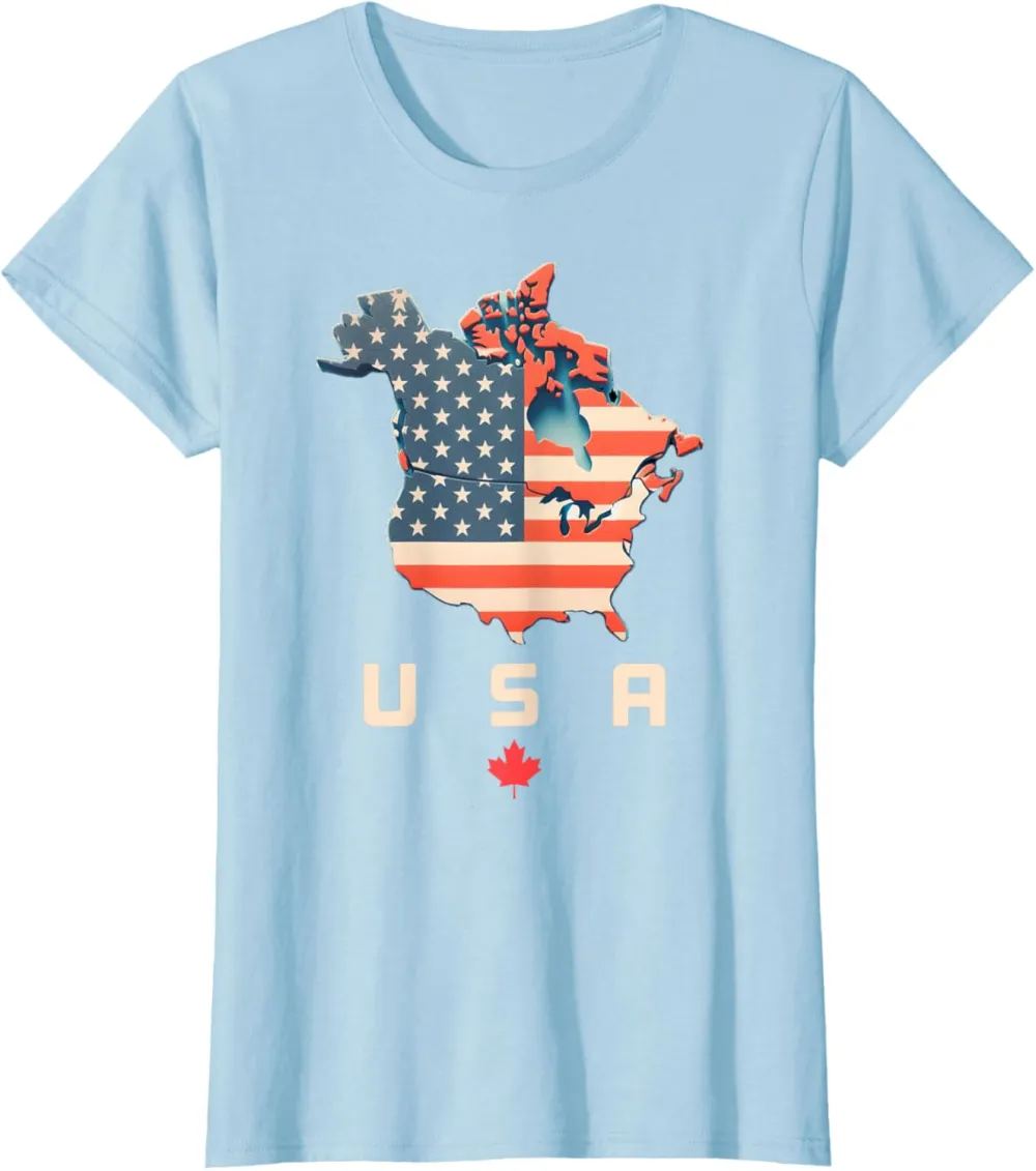 Shirt with Canada and USA map - Annex America’s 51st state! T-Shirt