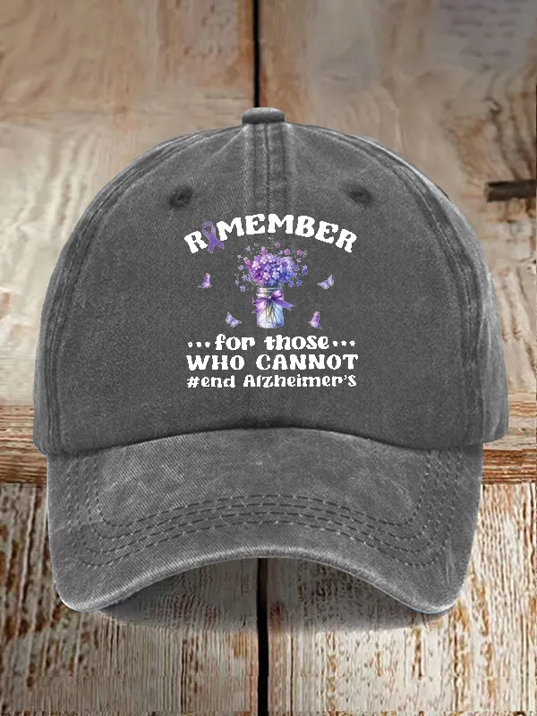 Women'S Remember For Those Who Cannot Alzheimers Support Print Baseball Caps