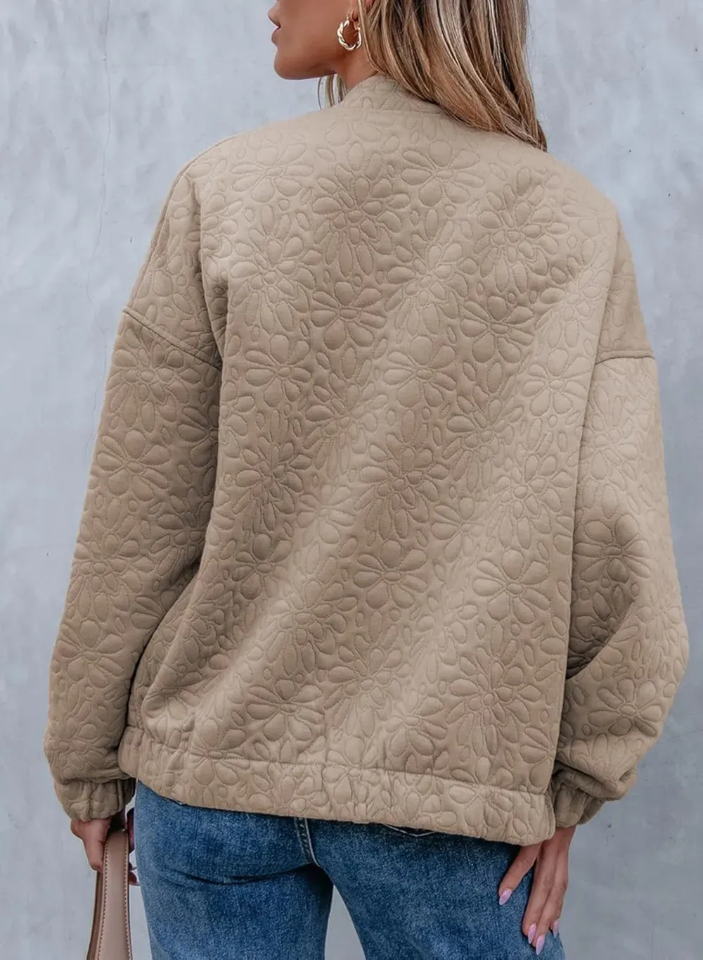 Jackets for Women Spring Fashion 2025 Cute Jacquard Coats Lightweight Zip Up Jackets Dressy Casual