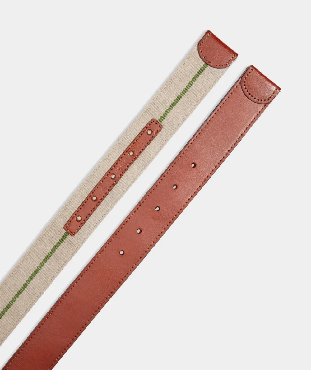 Leather & Webbing Reversible Belt