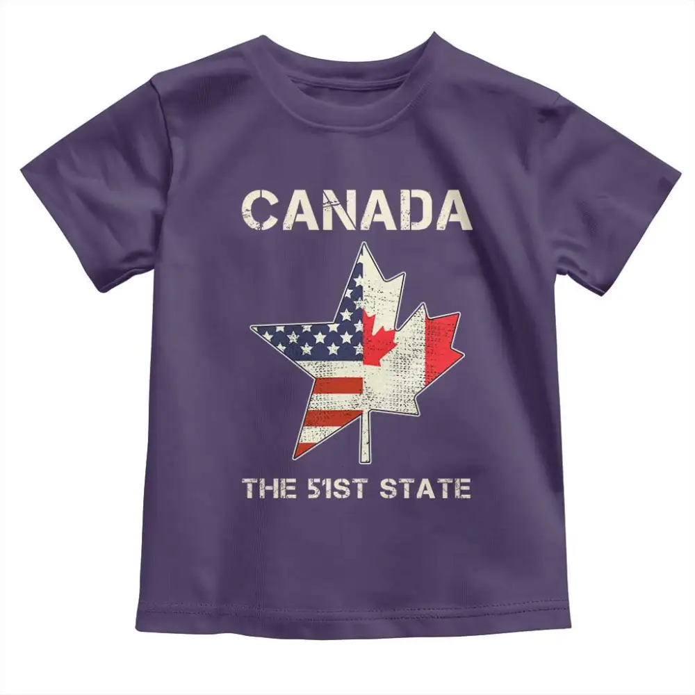 Canada The 51st State Toddler T Shirt Maple Canadian American Flag TS09