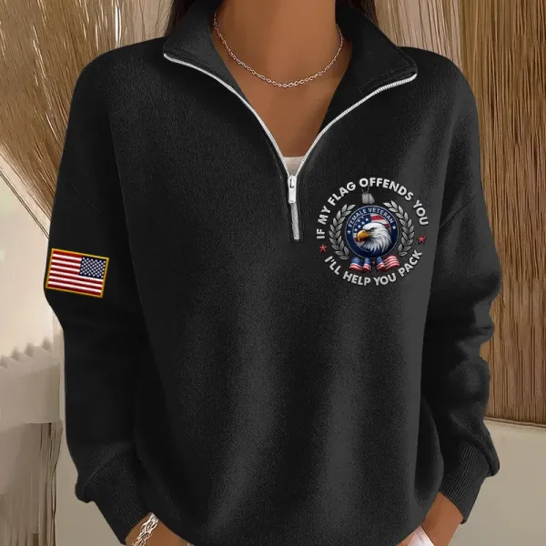 Women's Veteran Print Casual Sweatshirt