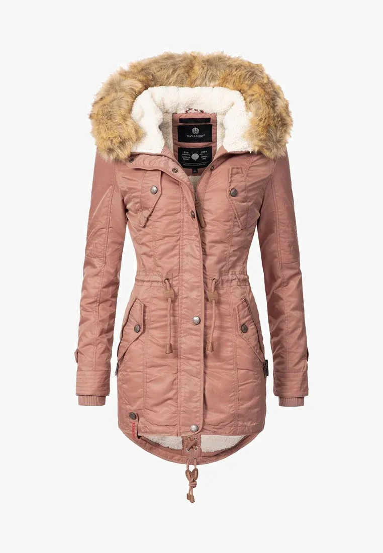 Women's padded parka coat red
