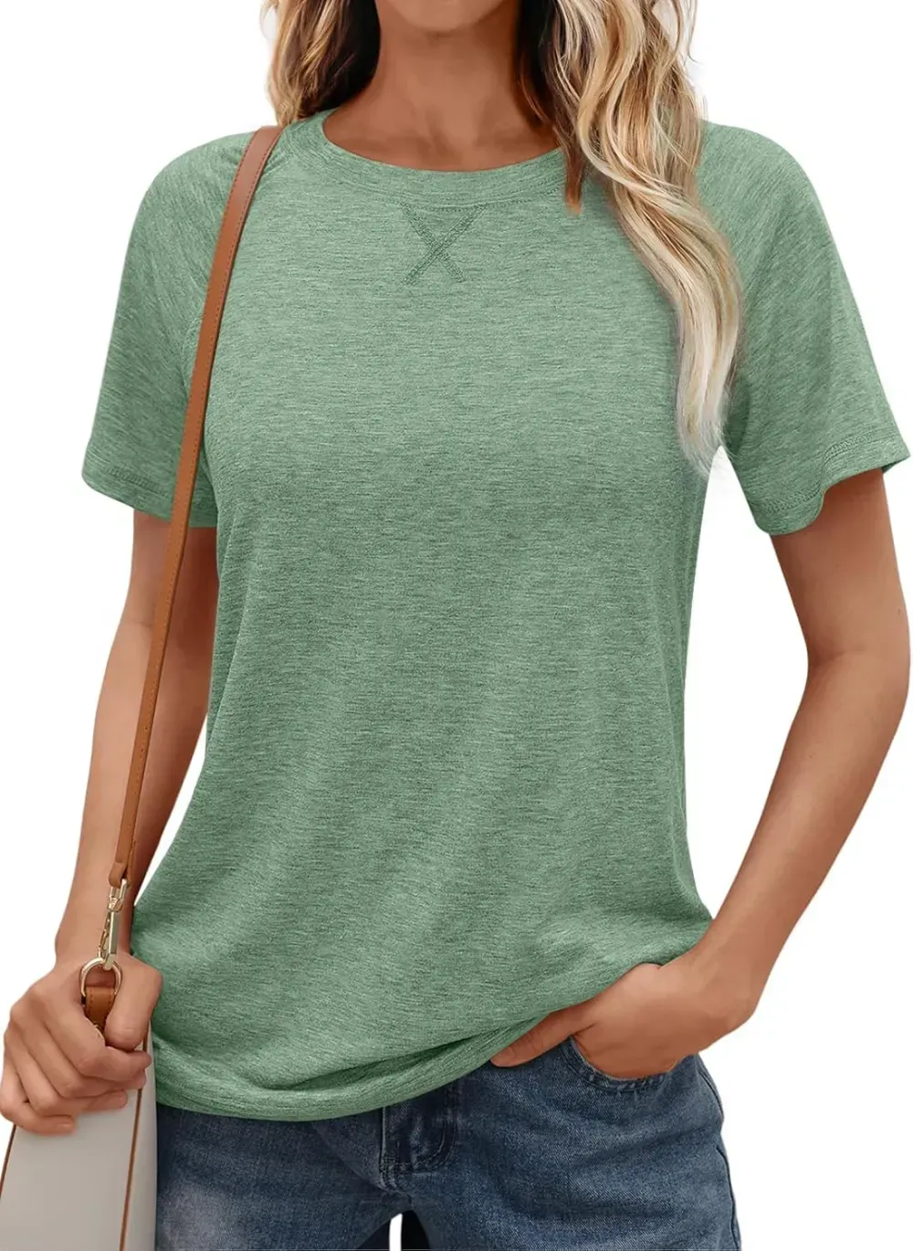 AUTOMET T Shirts Short Sleeve Crewneck Tees for Women Trendy Lightweight Soft Casual Summer Tops Clothes 2024