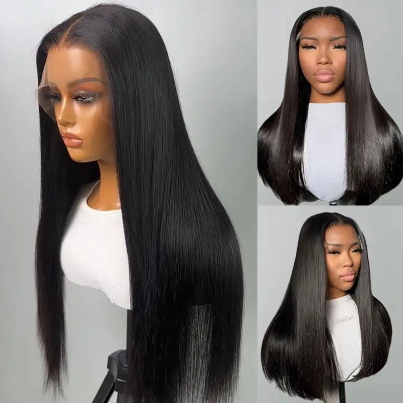 Real HD| Silky Straight Glueless Lace Closure Wig 250% Raw Virgin Human Hair Wig