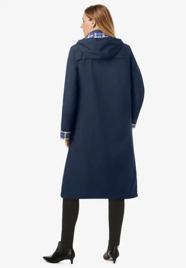Contrast Hood Raincoat