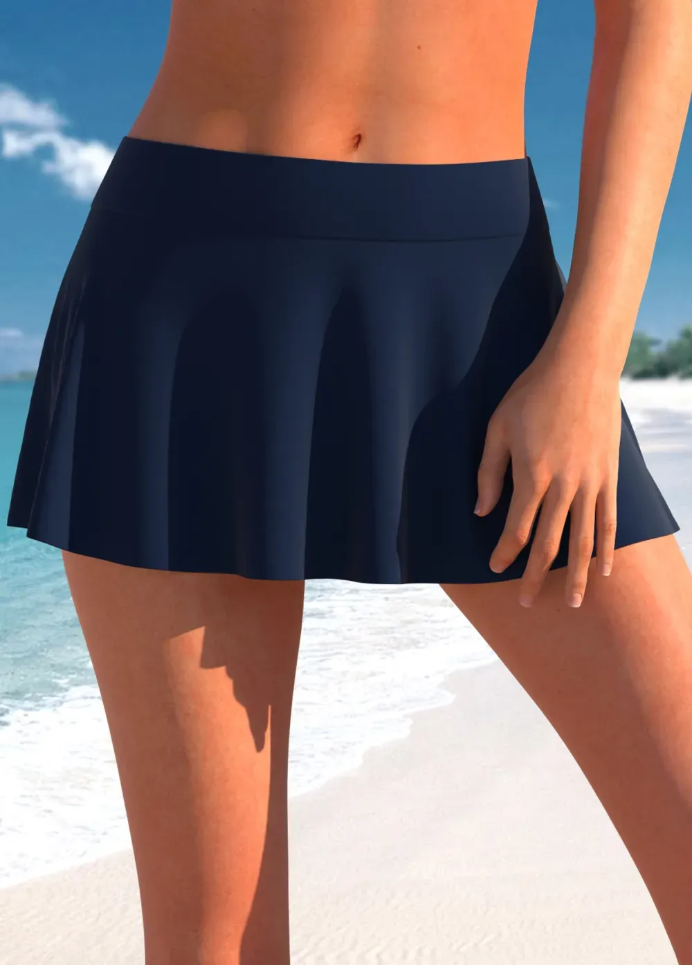 Drawstring Geometric Print Dusty Blue Tankini Top