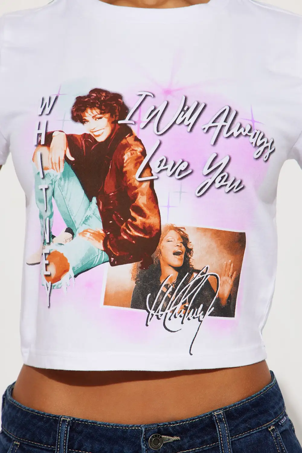 Always Love You Whitney Houston Fitted Tee - White