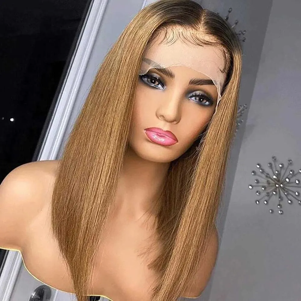 Sterly 1B/27 Ombre 13x4 4x4 Lace Front Straight Ombre Colored Human Hair Bob Wigs