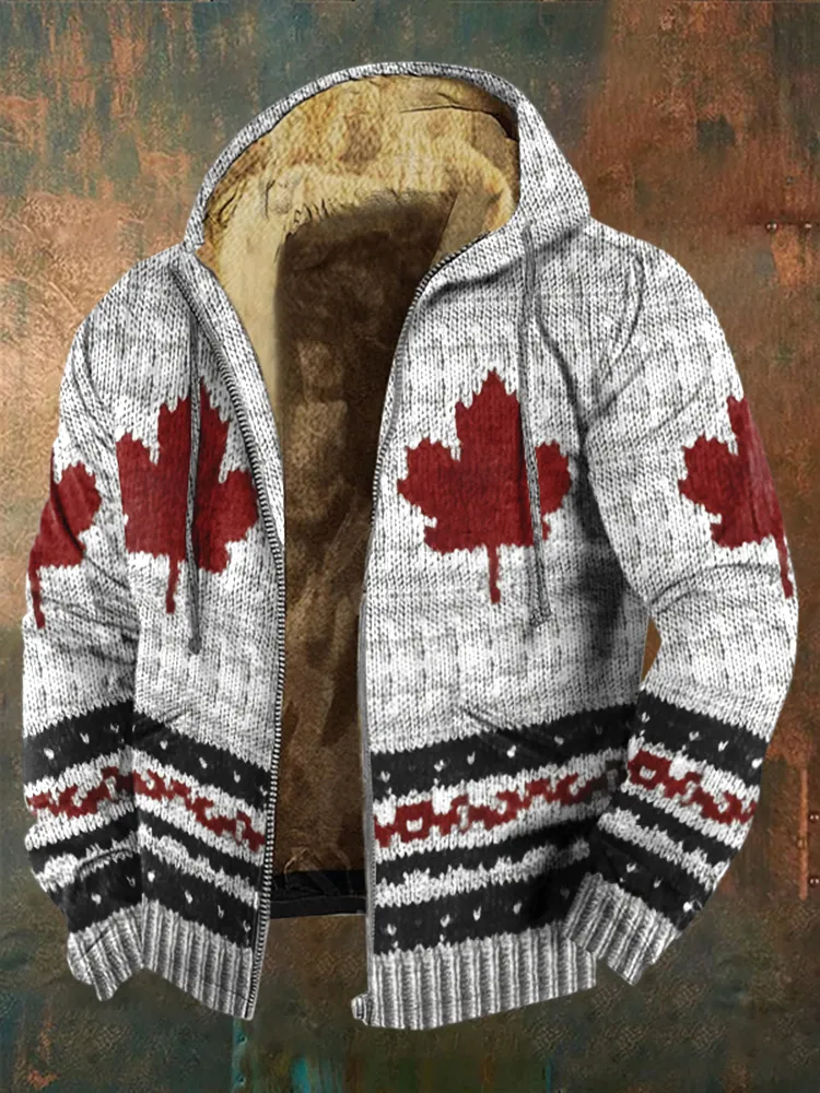 Men's Vintage Canada Maple Leaf Zipper Jacket