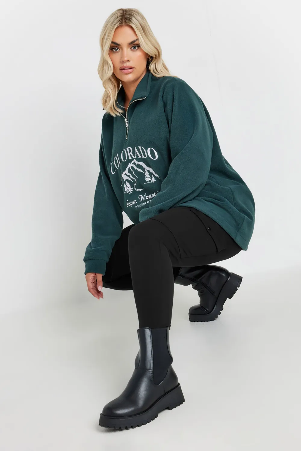 YOURS Curve Khaki Green Cargo Pocket Leggings