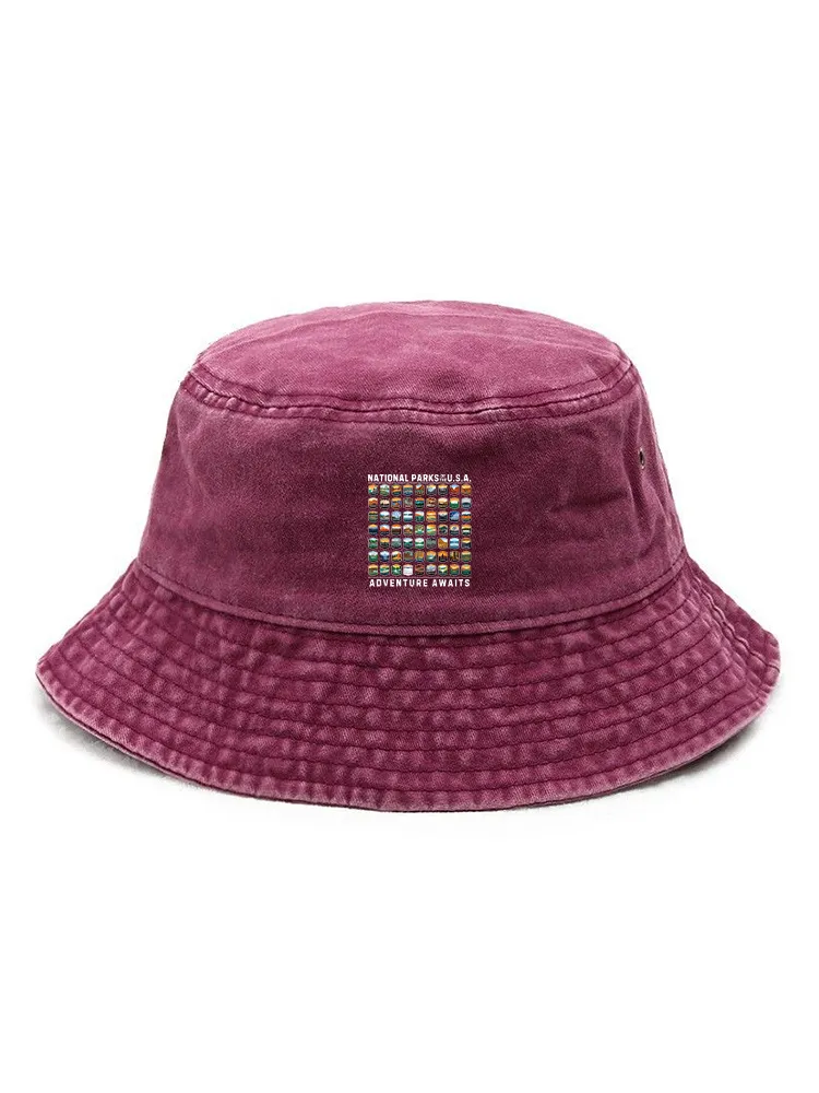 National Parks Of Our USA Adventure Awaits Printed Bucket Hat