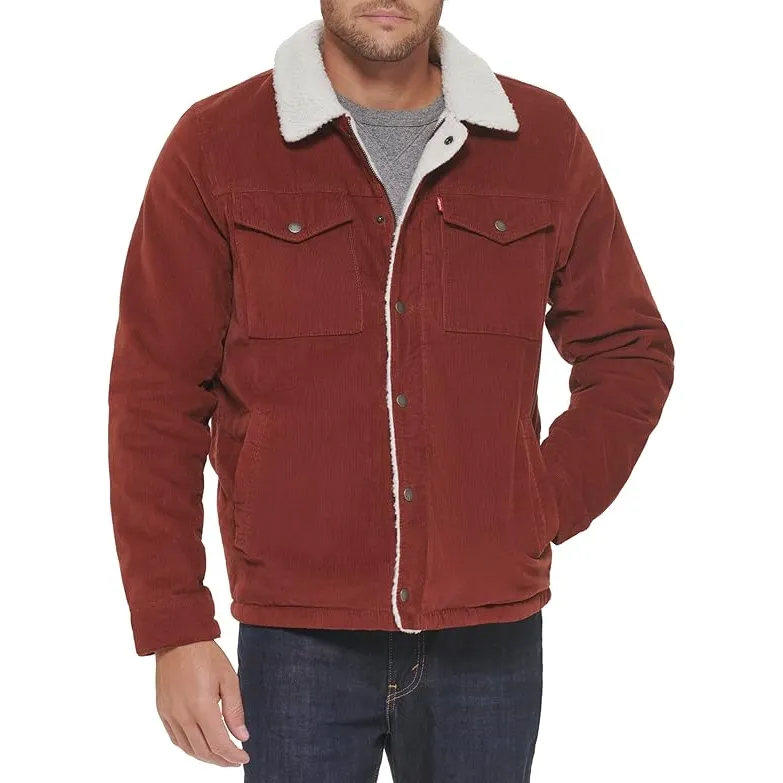 Men's Corduroy Sherpa Lined Trucker Jacket
