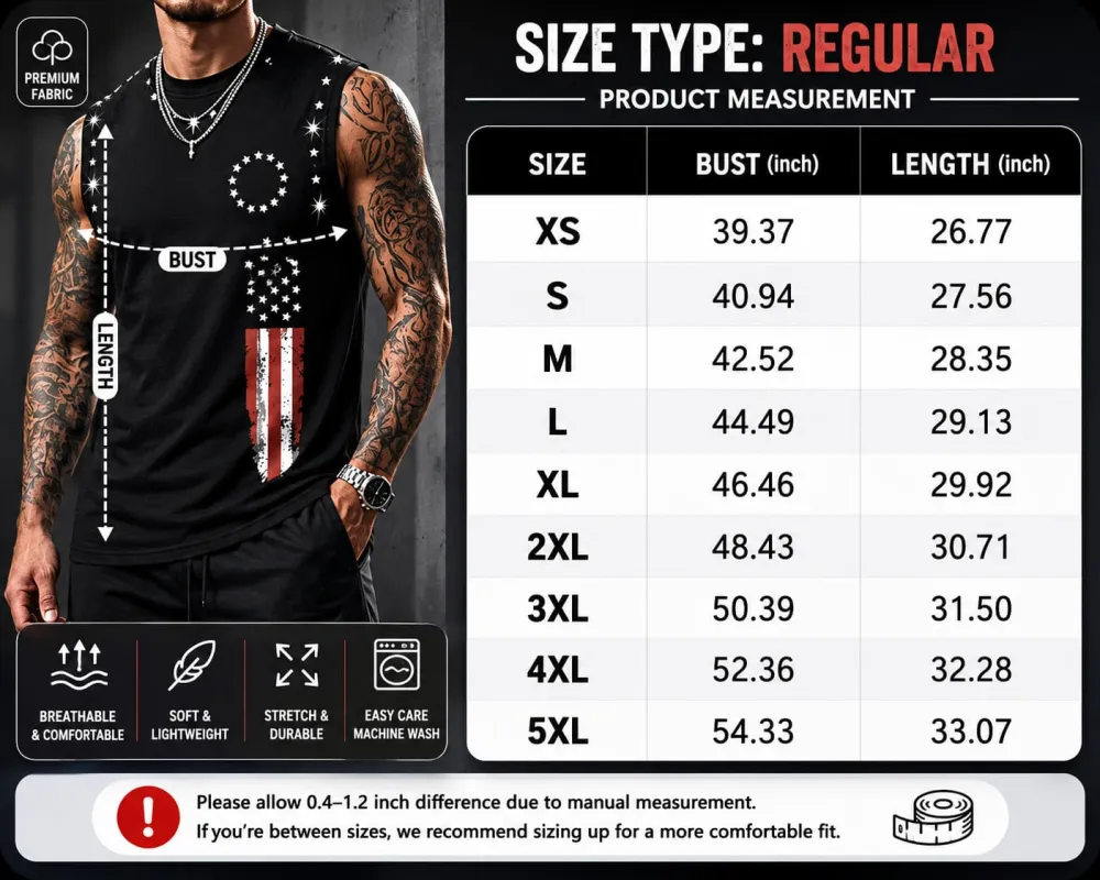 Men's American Flag Graphic Print Tank Top