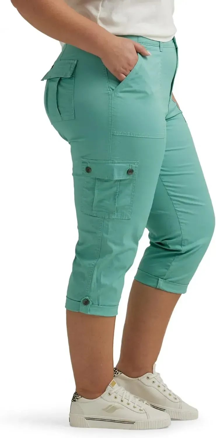 Lee Women's Plus Size Ultra Lux Comfort with Flex-to-go Cargo Capri Pant