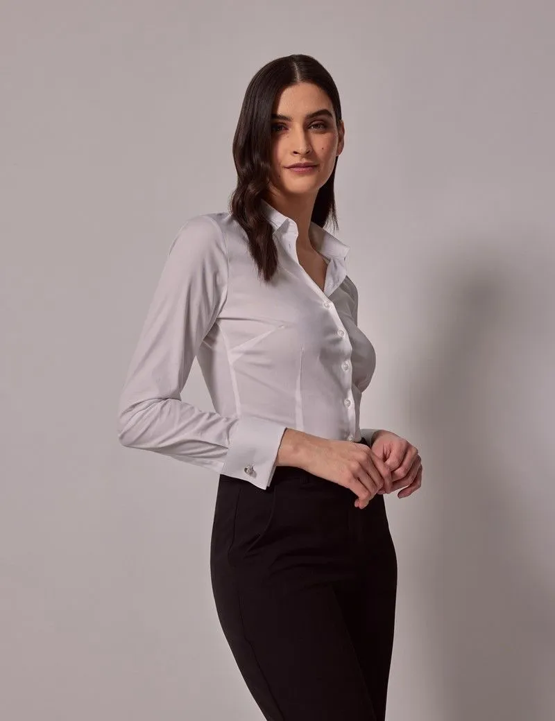Fitted Cotton Stretch Shirt - Double Cuff