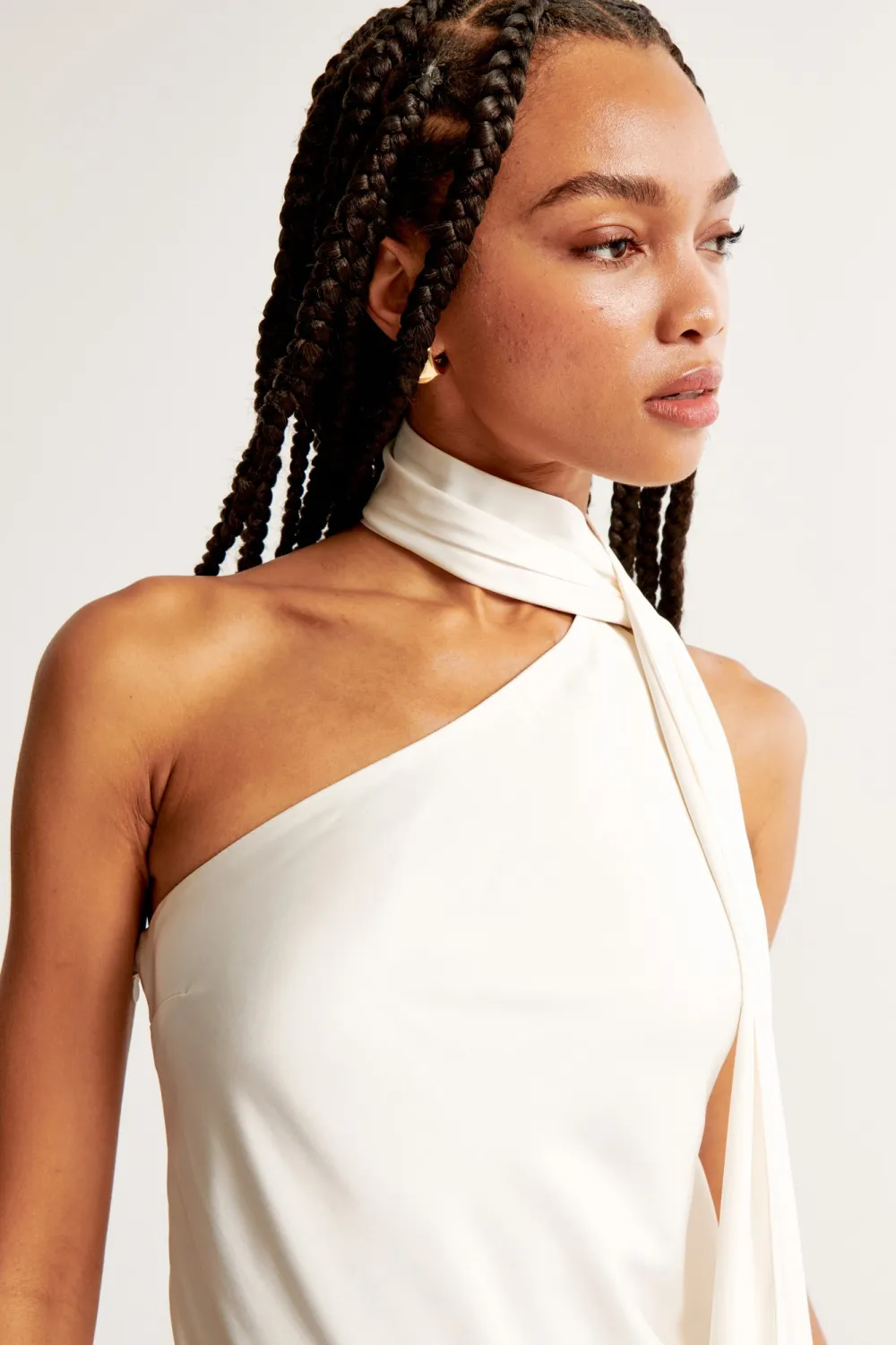 Scarf Slip Mini Dress-white