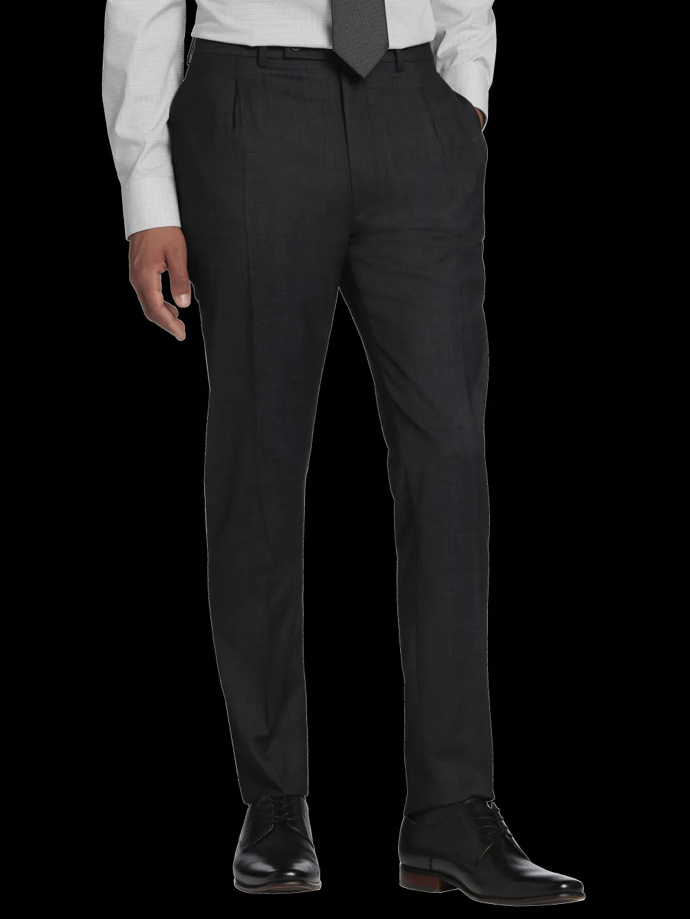 Calvin Klein Slim Fit Wool Blend Pleated Suit Pants