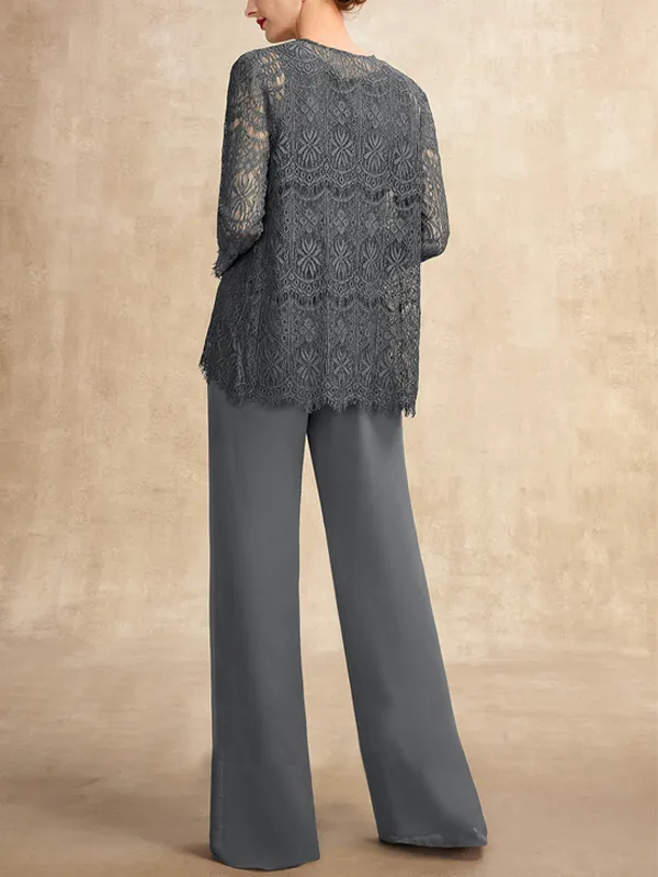 Lace vest top trousers three-piece suit