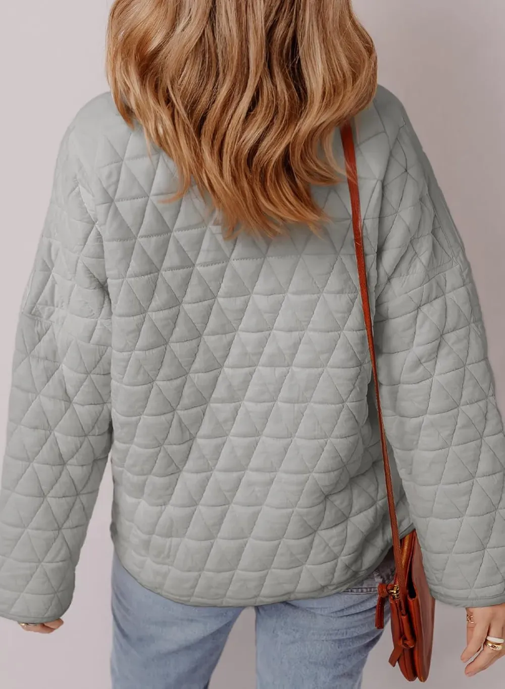 Women's Lightweight Diamond Quilted Jacket Casual Winter Open Front Button Down Puffer Coat Outwear Cardigan