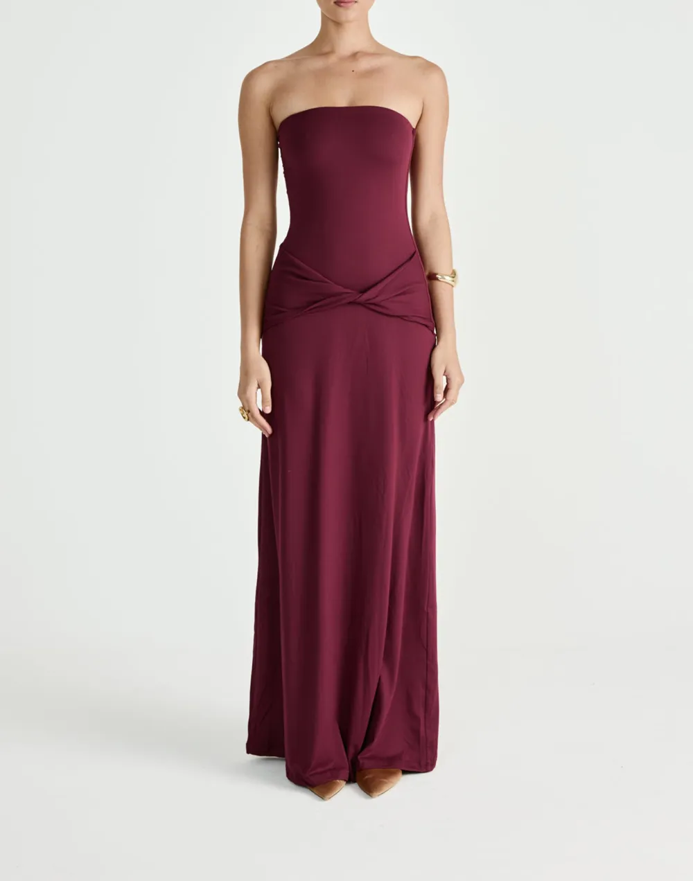 Creative Embellished Twisted Off-Shoulder Dress