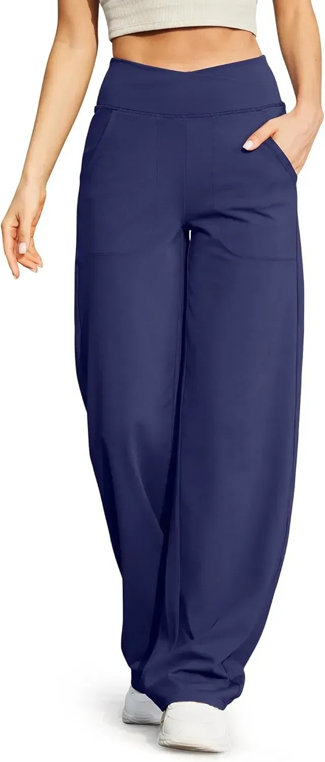 G4Free Wide Leg Pants for Women Loose Yoga Pants with Pockets Petite/Regular/Tall Stretch Casual Lounge Pants
