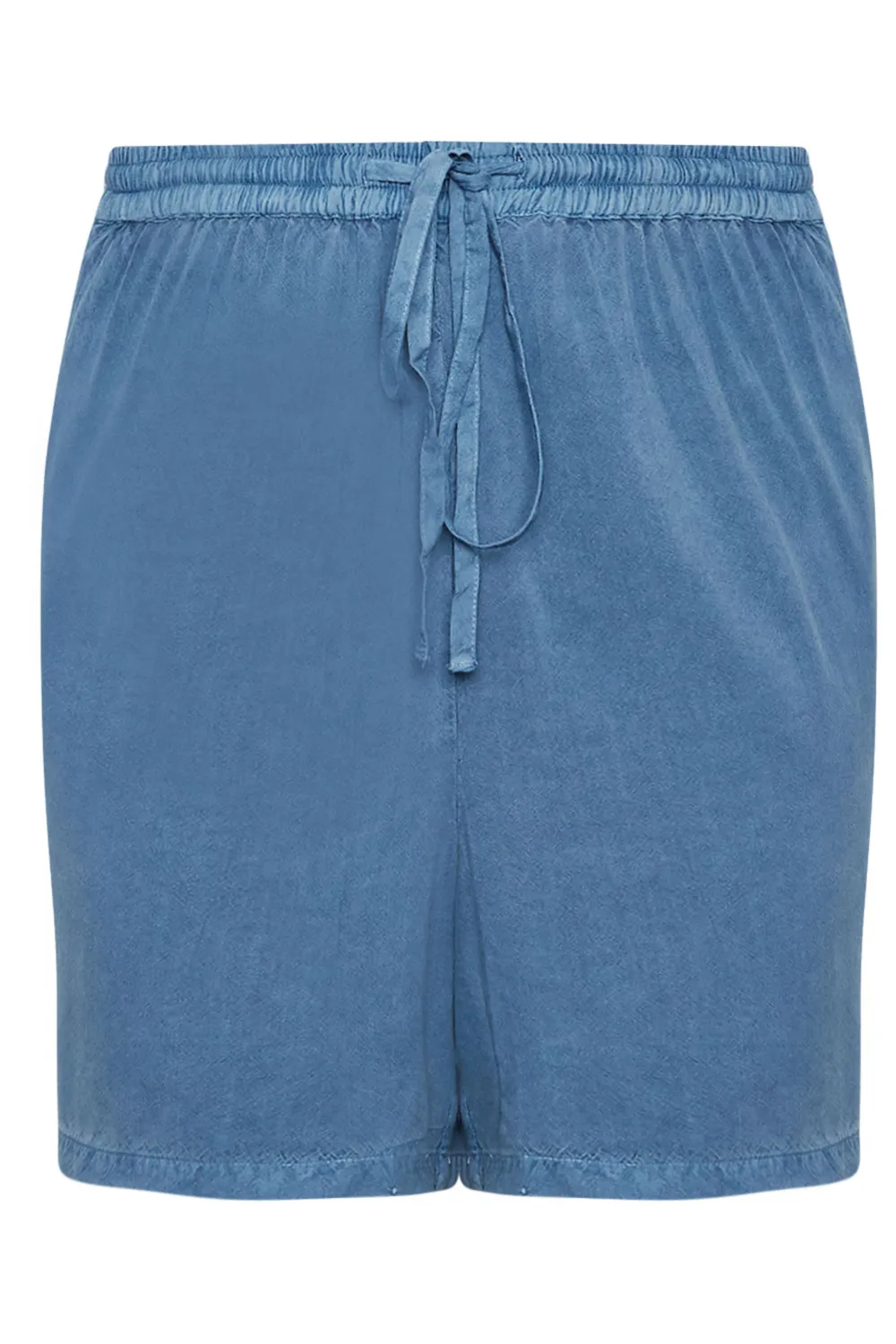 YOURS Curve Blue Acid Wash Chambray Shorts