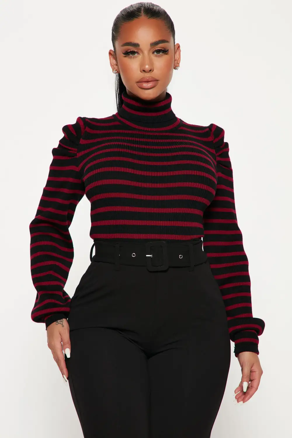 Toxic Touch Turtleneck Sweater - Black/combo