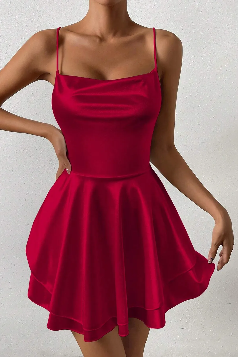 Ladies' Solid Color Spaghetti Strap Dress