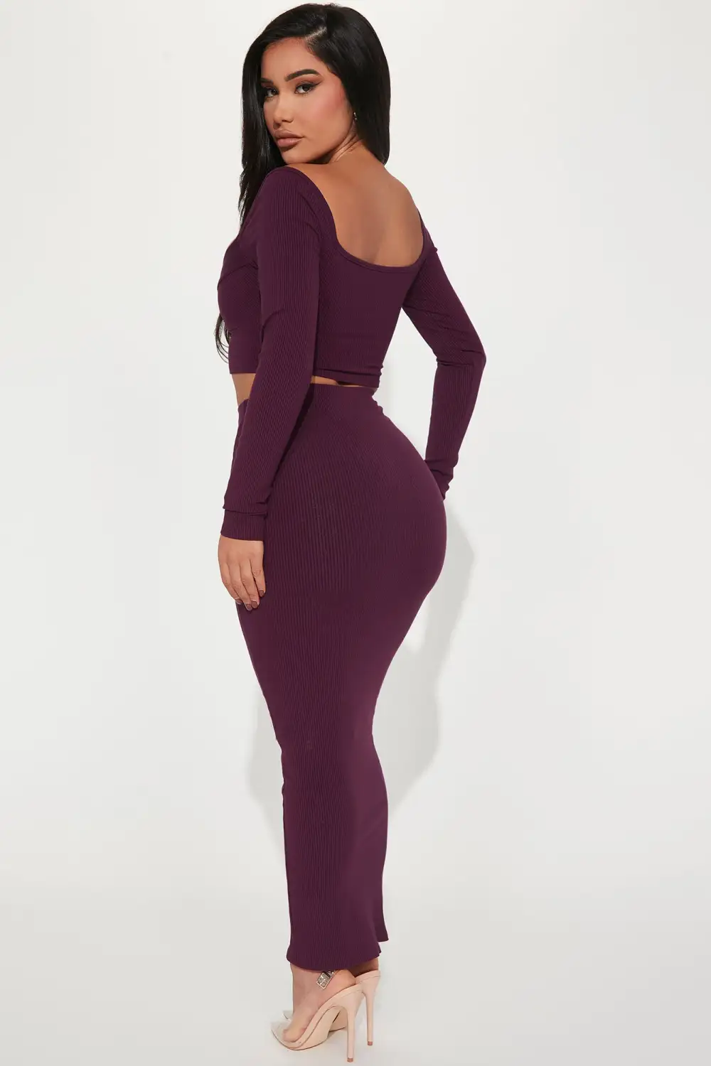 Sasha Snatched Skirt Set - Plum