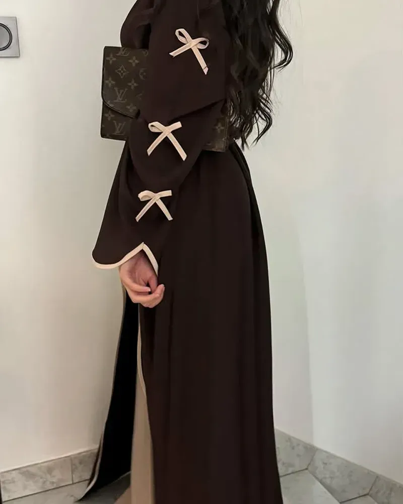 Elegant Bow Cardigan & Dress Two-Piece Set