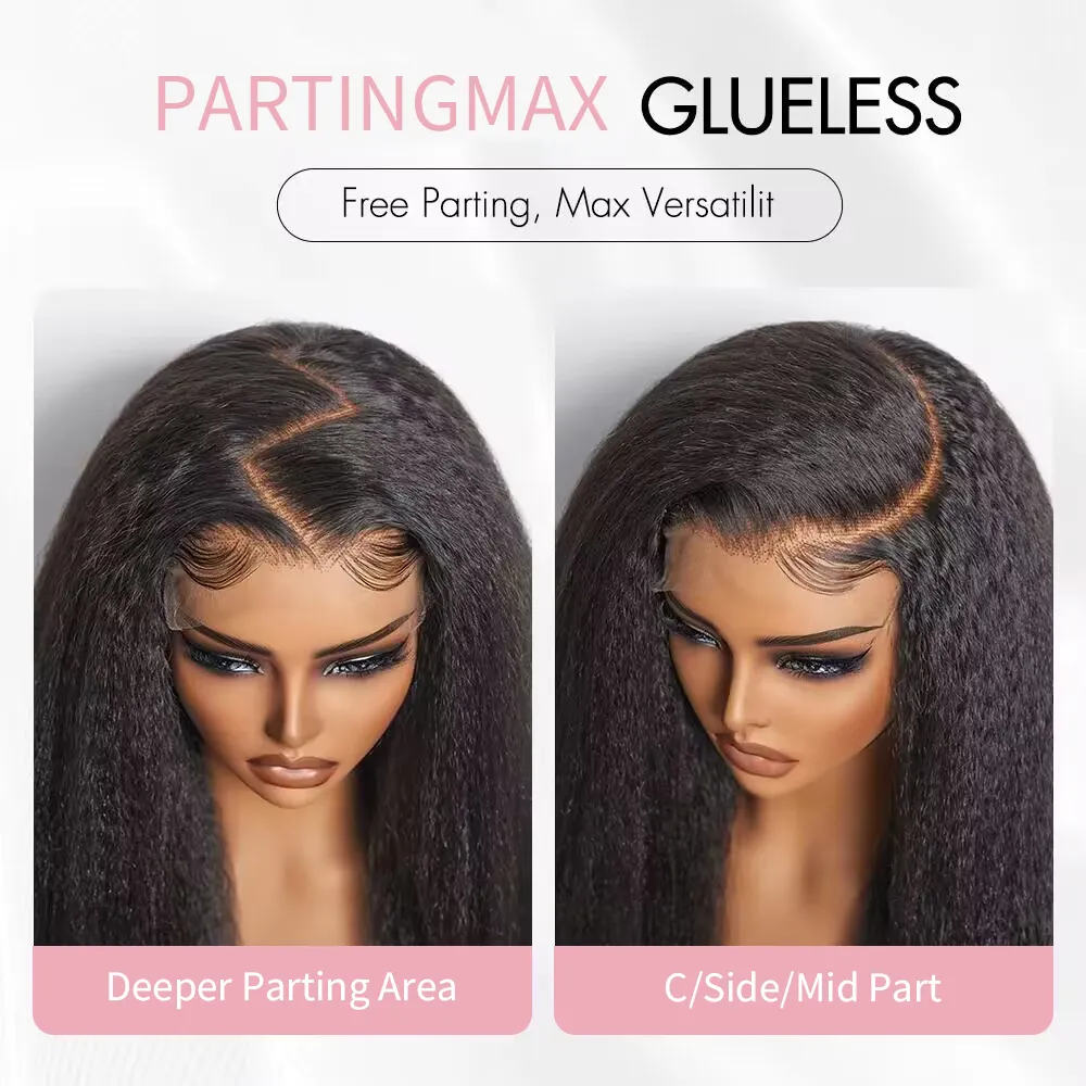 9x6 Lace Parting Max Glueless Wig Natural Kinky Straight / Yaki Straight Ready to Go Wig