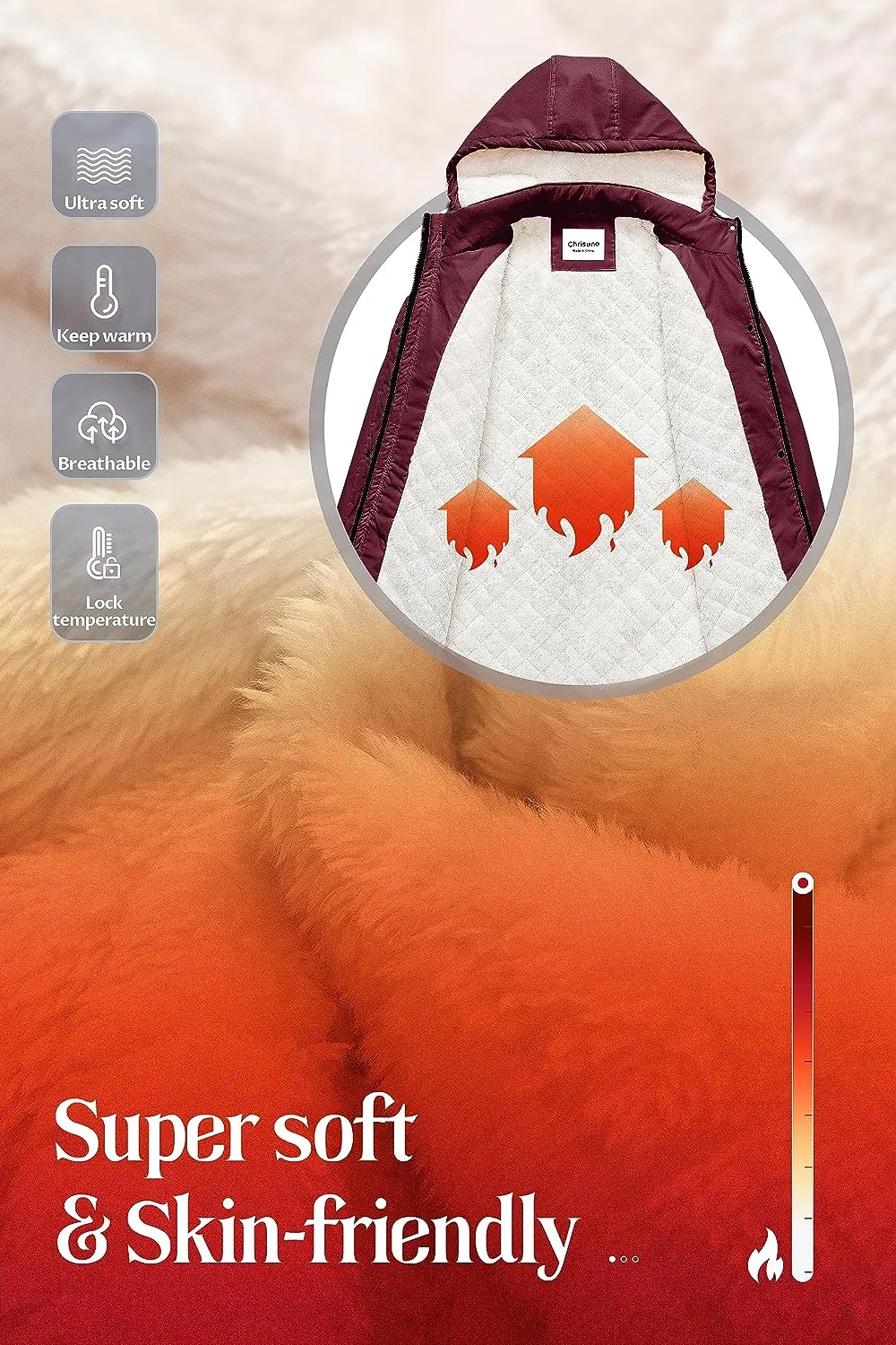 Women's Mid-Length Parka Winter Outerwear Jacket Soft Fleece Warm Snow Coat